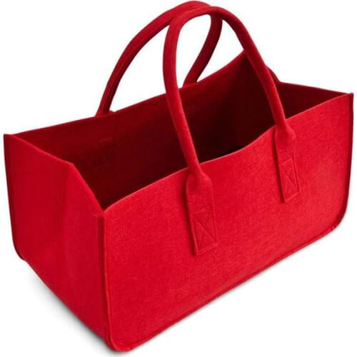 Felt Purse, Felt Storage Bag Large Capacity Casual Shopping Bag - Red