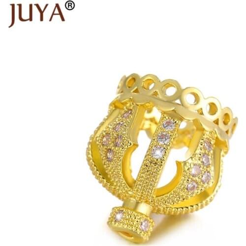 Juya NEW design 13mm Crown Beads Tassel Caps For Jewelry Making Handmade DIY Tassel earrings Pearls Jewelry end caps Accessories