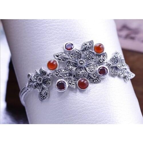 S925 sterling silver bracelet Thai silver bracelets retro ladies bracelets