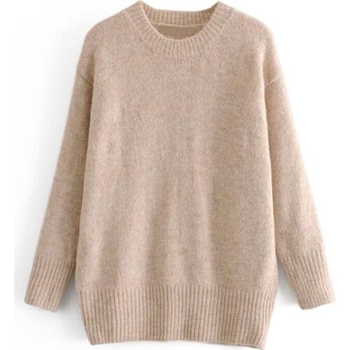 Za 2020 Winter Womens Knitted Sweater Women Soft Tops Casual Long Sleeve Female vintage Sweaters Pullovers