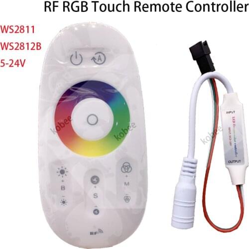 2.4G RF RGB Touch Remote Controller DC5-24V for WS2812B WS2811 SK6812 RGB Addressable Chip 5050 Smart Pixel Led Strip