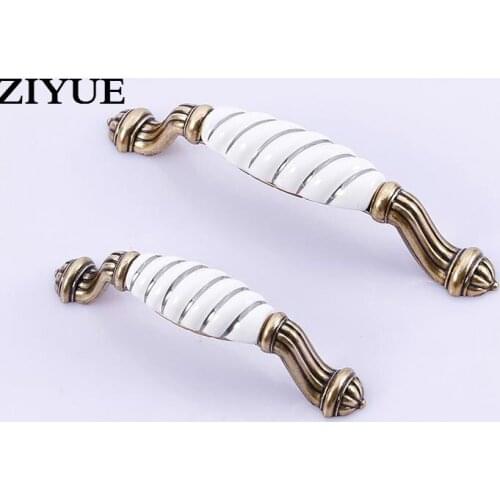 2PCS/LOT Free Shipping European Modern Wardrobe Cabinet Door Handle Ceramic Garden Drawer
