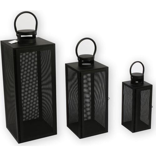 3'Lü Black Metal Lantern
