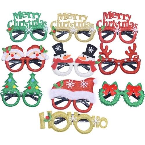 5pcs Christmas Decorations MerryChristmas Santa Claus Snowman Frame Glasses Christmas Party Decorations 2020 New Year Decor"