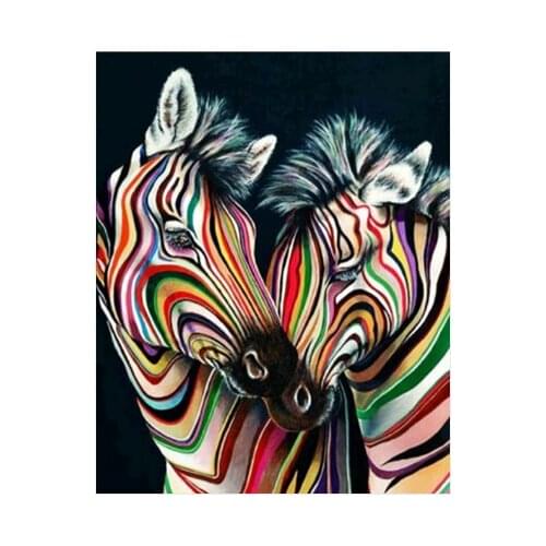 5D DIY Square/Round Diamond Painting Lovers Zebra Mosaic Cross Embroidery Home Decoration Mural Christmas Gift New Year