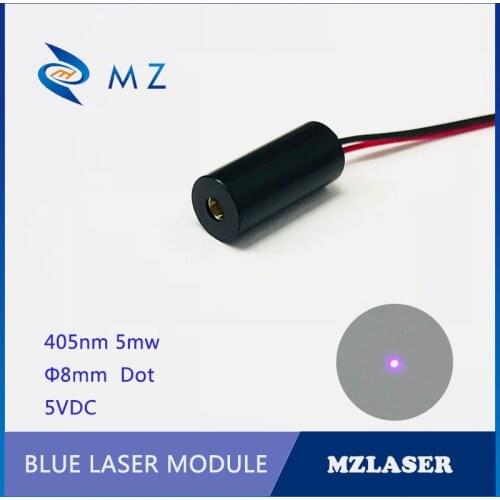 5VDC Standard 8mm 405nm5mw Industrial APC Drives bule Dot Laser Module