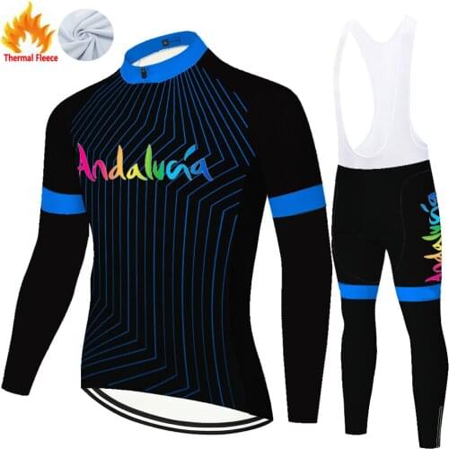 Andalucia Winter Thermal Fleece Ropa Tricota Mallots Maillot Chaqueta Hombre Abbigliamento Ciclismo Conjunto Ciclismo Masculino