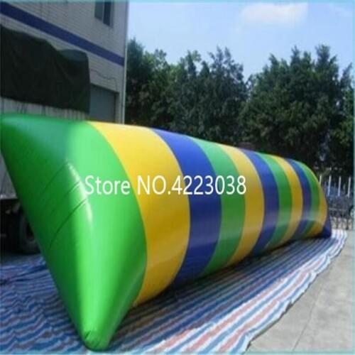 Free Shipping 9*3m Inflatable Water Toys Water Blow Inflatable Water Ejection Bags Bounce Pillow Air Jumping Pillow free a Pump