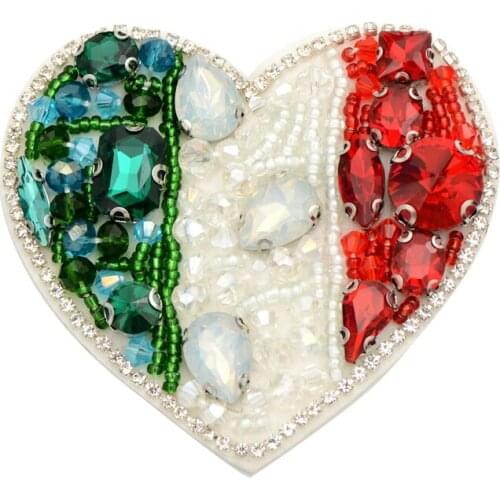 Large handmade nail rhinestone color heart-shaped patch clothing accessories applique clothes bags shoes patches