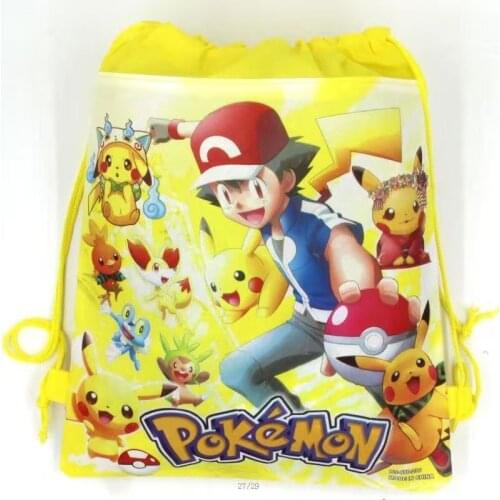 TAKARA TOMY Pokemon Party Theme Decoration Non-woven Bag Fabric Backpack Child Travel School Bags Decorations Drawstring Gift