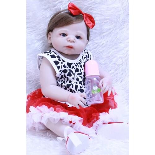 Baby real born soft silicone reborn dolls 23" NPK girl reborn babies child bebe gift reborn bonecas brinquedo menina