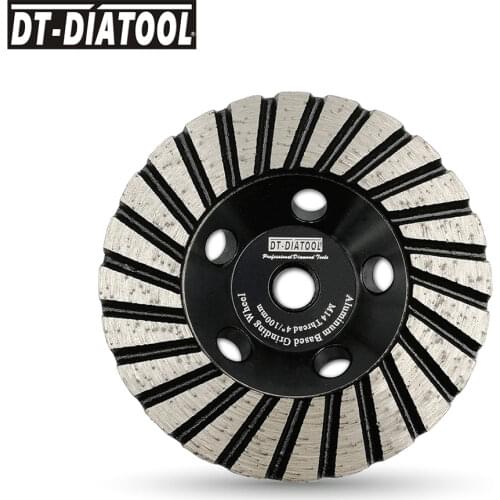 DT-DIATOOL 2pcs/set M14 Dia 100mm/4inch Grit #30 Aluminum Based Grinding Cup Wheel Granite Marble Concrete Grinding Disc
