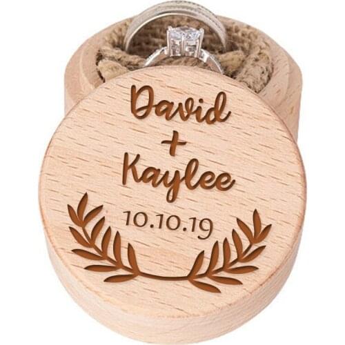 Custom Wedding Ring Box Wood Ring Box Personalized Wedding Ring Bearer Boxes Bridal Shower Ceremony Anniversary Decoration