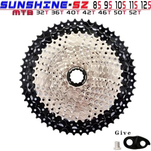 Mountain Bike 8 9 10 11 12 Speed Cassette MTB 32/36/40/42/46/50/52T Bicycle SUNSHINE Freewheel Bike Sprocket For Shimano SRAM