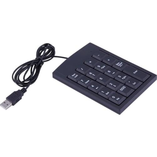Hot High Quality 1pc mini USB Wired Numeric Keyboard Keypad Adapter 19 Keys for Laptop PC Black Newest