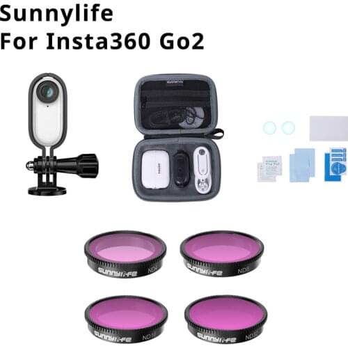 Sunnylife For INSTA360 GO2 Filter CPL MCUV ND4 ND8 ND16 ND32 Carrying Case Metal Adapter