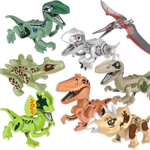 Mini Dinosaur Building Blocks Tyrannosaurus Rex Jurrassic Park Dinosaur Figures Compatible Bricks Model Toys For Children Kid