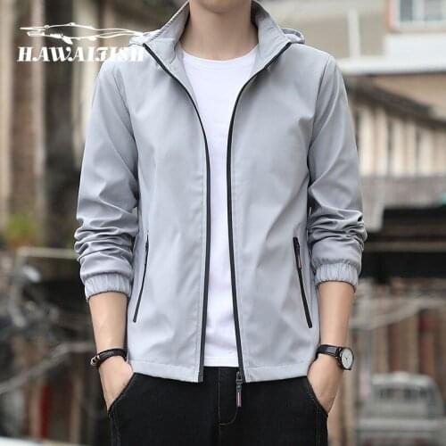 Hawaifish brand mens jacket 2021 hot sale all-match jaqueta masculina autumn and winter Japanese style casual windbreaker male
