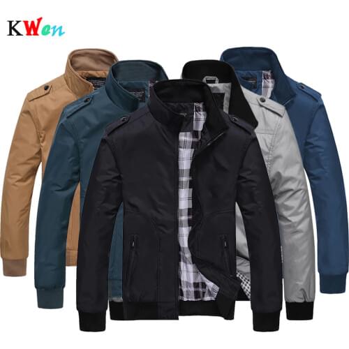 Mens Sportswear Spring Autumn Casual Coats Solid Color Mens Jackets Stand Collar Slim Jackets Male Bomber Jackets uniform M-4XL