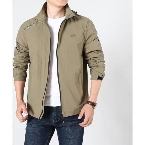 Mens Outdoor Waterproof Windproof And Breathable Hooded Jacket Leisure Sports Full Zippered Mountaineering Camping Windbreaker