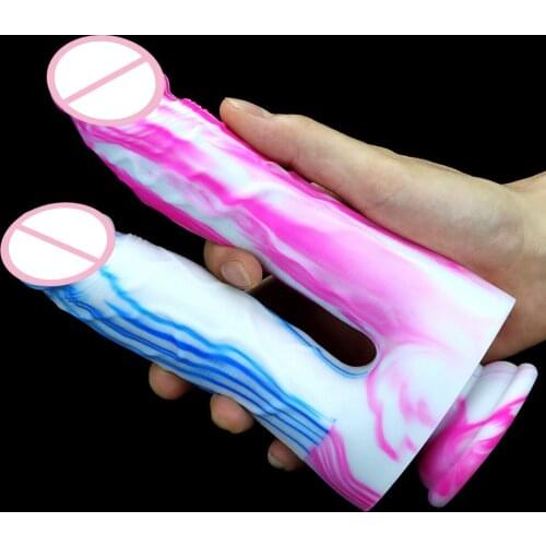 New Graffiti Strap On Double Head Dildo for Couple Lesbian Gay Adult Sex Toy Double Penetration Realistic Big Dildo for Women 18