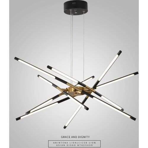 New Nordic LED Chandelier Lamp for Home Living Room Dining Kitchen Bedroom Modern Black Gold Loft Villa Hanging Lighting Fixture