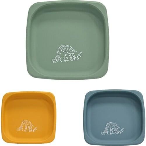 Food Grade Silicone Square Plate Silicone Childrens Plate Multi-Purpose Plate Suction Plate