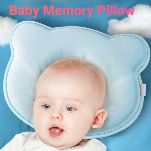 Infant Anti Roll Toddler Pillow Sleep Positioner Cushion Flat Newborn Head Neck Protect Slow Rebound Foam Memory Pillow Bedding