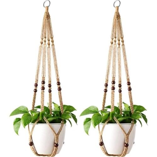 Hanging Planter Handmade Macrame Plant Hanger Baskets Indoor Flower Pot Hanger Holder Pot Tray Balcony Wall Hanging Planter