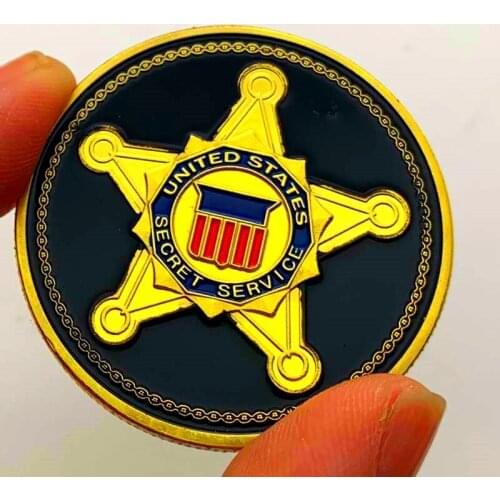 American Pentagram Gold-plated Commemorative Collectible Coin Gift Lucky Challenge Coin