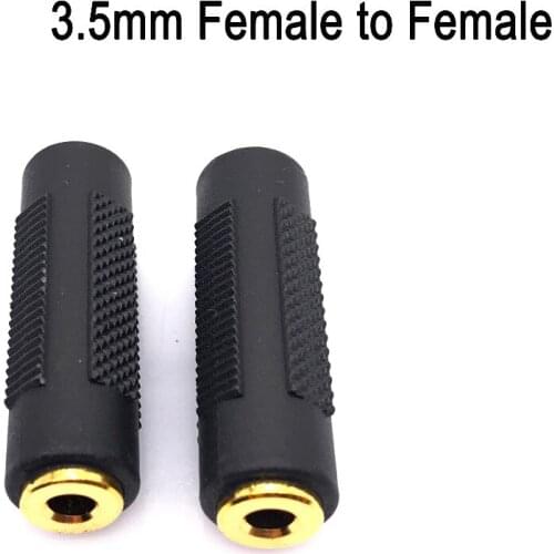Gold Plated 3 Pole Stereo Angle 3.5 mm Female to 3.5mm Female Jack Stereo Coupler Adapter Conntacter Converter