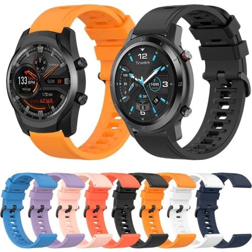 Wrist Strap For Ticwatch Pro 2020 Silicone Wrist Band For Ticwatch GTX 2 C S2 E2 Watch Band Replaceable accessories Bracelet Bel