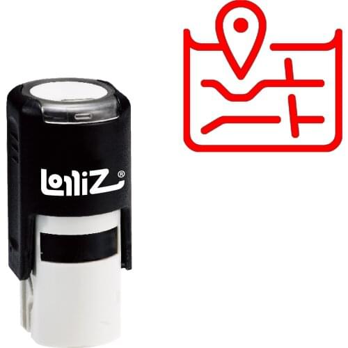 LolliZ Map Self-Inking Rubber Stamp - Modern Symbol Series