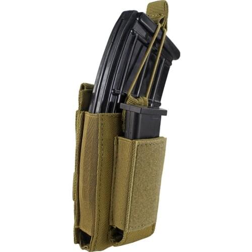 Tactical Open-Top Single Mag Pouch for Rifle and Pistol Magazines Elastic Kangaroo Molle Mag Bag