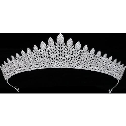 Tiaras And Crown HADIYANA Leaves Shape Gorgeous Vintage Women Wedding Party Bride Wedding Hair Jewelry HG0054 Corona Princesa