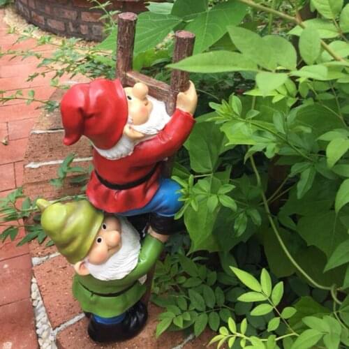 Garden Decoration Dwarf Courtyard Large Flower Pots Climbing Ornaments Simulation Cartoon Sculpture Characters