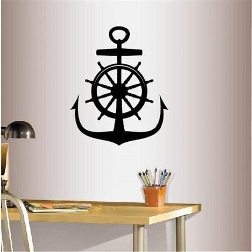 Ship Wheel and Anchor Boys Kids Bedroom Nursery Play RoomWall Vinyl Decal Home Decor Art Sticker For Mordern Home Decor Q222