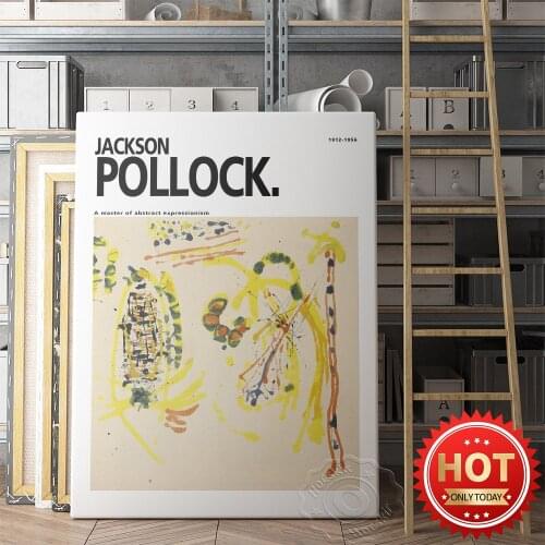 Jackson Pollock Vintage Art Decor poster, Jackson Museum of Modern Art Exhibition poster, Pollock Abstract Expressionism Prints