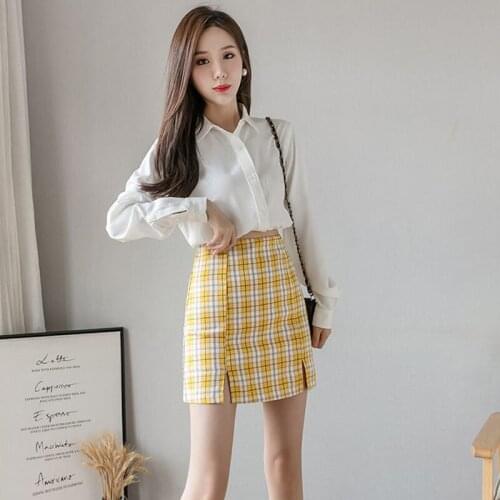 Women Skirt Summer 2021 Sexy High Waisted Skirt Fashionable Casual Ladies A-Line Skirts Young Girls Pencil Skirts Plaid Skirts