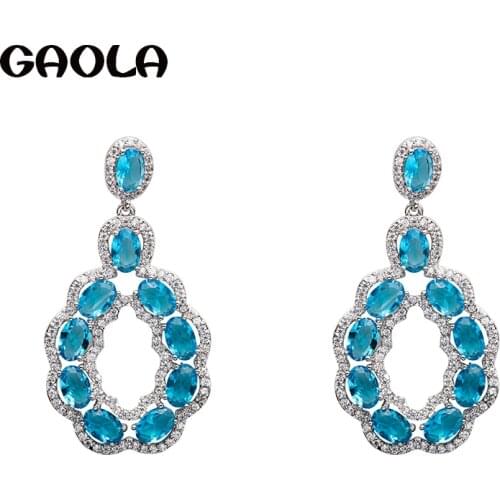 GAOLA New Fancy Clear AAA Cubic Zircon Bridal Jewelry Wedding Gift Plant Dangle Earrings Sexy Women Luxury Jewelry GLE6517