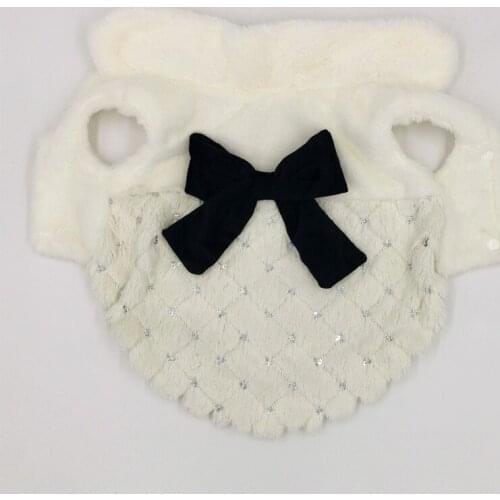 Winter Dog Clothes Coat Jacket Bowknot Sequins Pet Clothing Puppy Outfits Yorkie Pomeranian Poodle Schnauzer Small Dog Costume