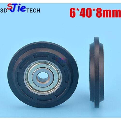 10pc 6*40*8mm convex Y type groove, plastic injection pulley, plastic package, embedded bearing, rubber transfer door cam wheel