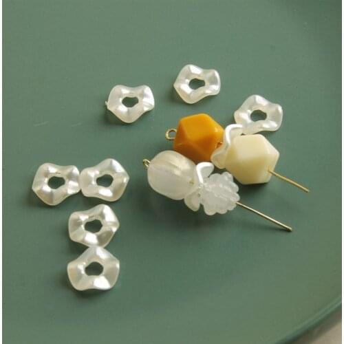 100Pcs 13MM White Light Yellow Round Plastic Spacer Beads For Handmade Craft Hair Accessoriies Earrings Jewelry Accessories
