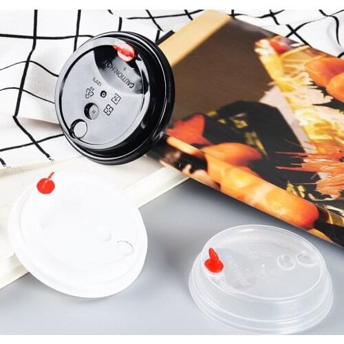 1000Pcs/Lot 90 Caliber Disposable Tea Cup Creative Love Injection Cup Lid Universal Leakproof Coffee Drink Packaging Cups Cover