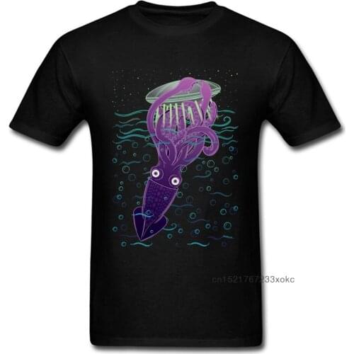 2018 T Shirt Discount Tshirt Mens T-Shirt Giant Squid Vs. UFO Tees Summer Tops 100% Cotton Fabric Print Clothing Awesome