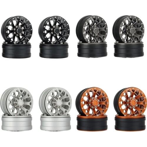4PCS Metal 1.9 Beadlock Wheel Rims Hub For 1/10 RC Crawler Car Axial SCX10 90046 AXI03007 Traxxas TRX4 D90 MST Parts