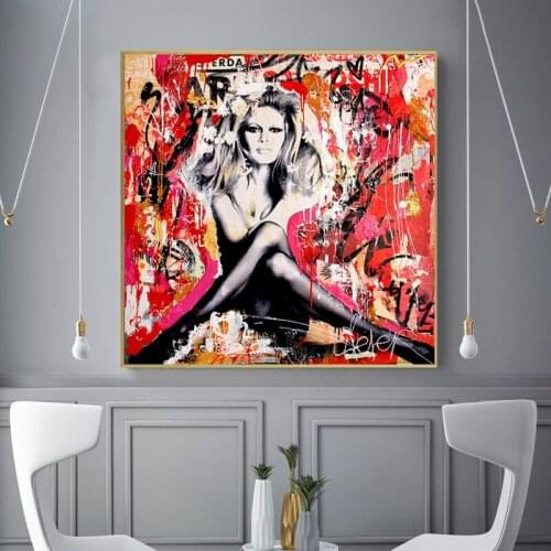 Abstract Sexy Women Portrait Posters and Prints Graffiti Wall Art Canvas Painting Wall Art Pictures for Living Room Decor