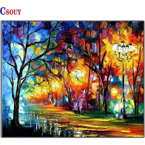 Landscape In The Rain Diy Diamond Embroidery Diamond Mosaic Drawing Full Square Round Drill Diamond Painting Cross Stitch Decor