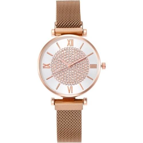 Ladies Watch Top Luxury Starry Sky Women Quartz Watch Rose Gold Mesh Magnetic Strap Business Women Watch Clock Montre Femme 2020