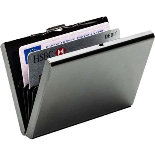 Stainless Steel Bank Credit Car Dorgan Holder For Men Anti Protect Cardholder Women Rfid Wallet Metal Case Porte Carte KB001